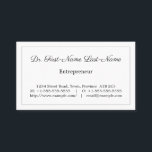 Vintage e Classic Professional Cartão de visita<br><div class="desc">Este cartão de visita clássico e vintage apresenta um nome,  profissão e contatos que podem ser personalizados. Também tem uma fronteira de solteiro. Cartões de visitas como esses podem ser usados por um profissional como dentista,  arquiteto ou engenheiro.</div>