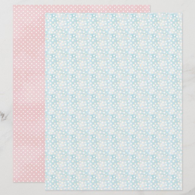 Vintage Easter Polka Dot Scrapbook Paper (Frente/Verso)