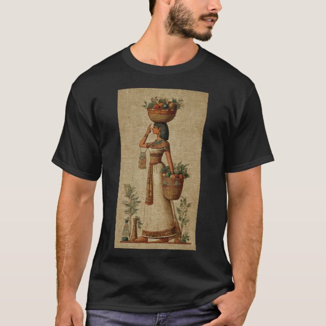 Vintage Egyptian Queen Art T-Shirt | Ancient Nile  (Frente)
