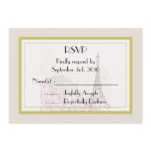 Vintage Eiffel Tower Wedding RSVP