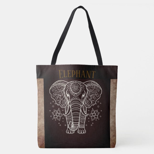 Vintage, Elefante com Bolsa de Flor (Frente)