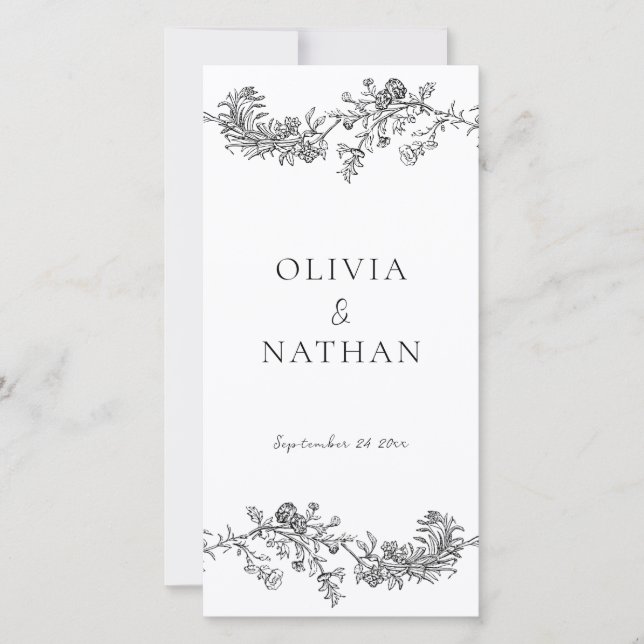 Vintage Elegance Black & White Wedment Program (Frente)