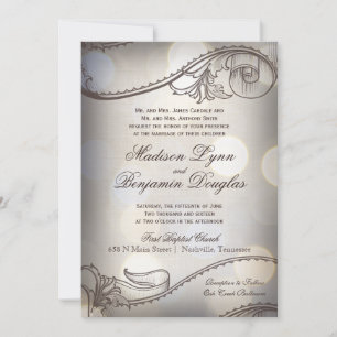 Vintage Elegance Bokeh - Convites para Casamento R