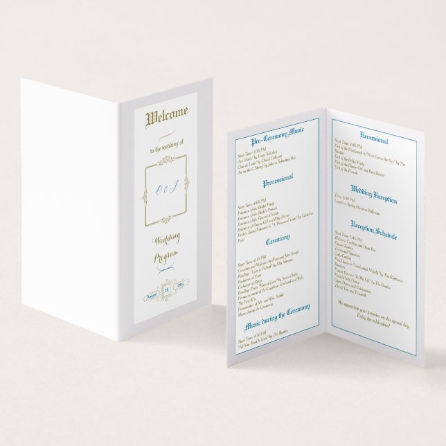 Vintage Elegance Wedding Program (Interior e exterior)