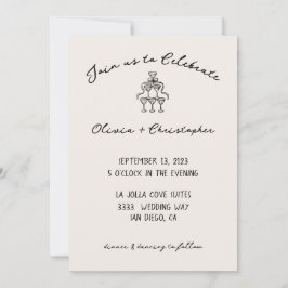 Vintage Elegant Arco Champagne Convite para Casame