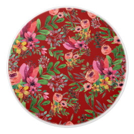 Vintage Elegant Red Floral Cerâmica