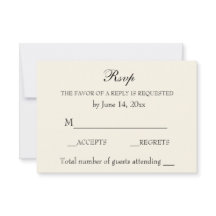 Vintage Elegant Wedding RSVP — Creme sofisticado