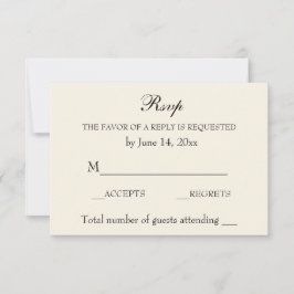 Vintage Elegant Wedding RSVP — Creme sofisticado