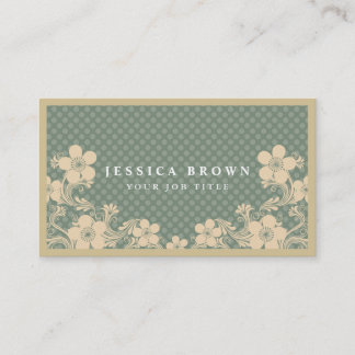 Vintage elegante floral & cartão de visita das
