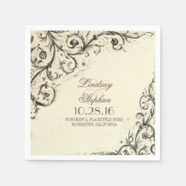 Vintage elegante floresce guardanapos de papel de 