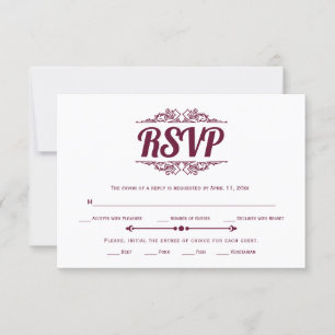 Vintage elementos burgundy - tipografia RSVP
