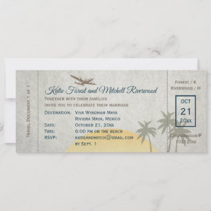 Vintage Embarque Pass Weding e Convite RSVP