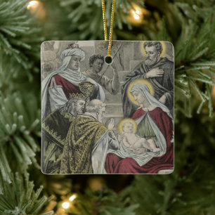 Vintage Enfeites de natal religioso com desejos