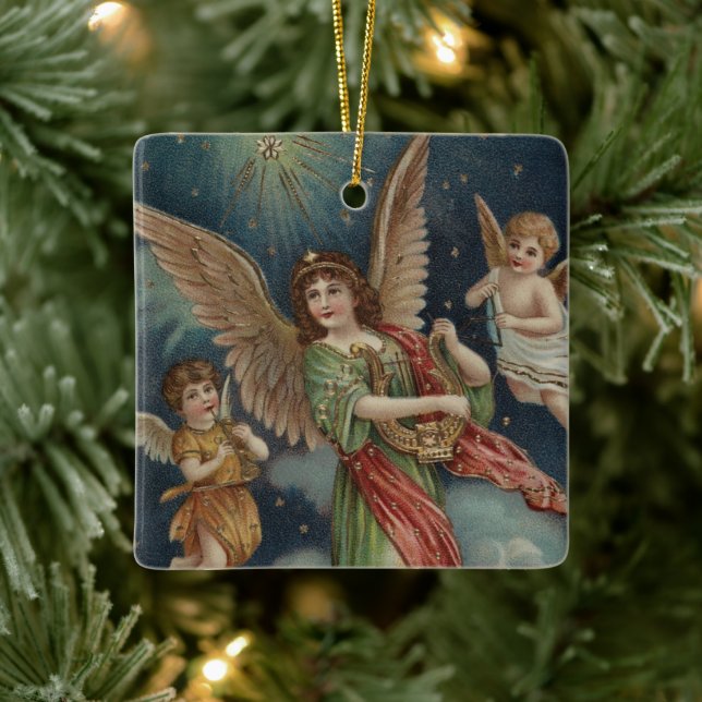 Vintage Enfeites de natal religioso com desejos (Árvore)