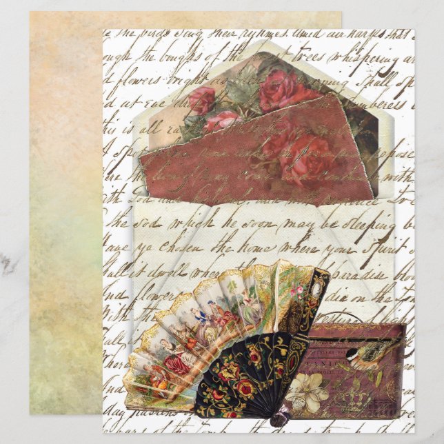 Vintage Envelope Insert Fan Hat box Antigo Escreve (Frente/Verso)