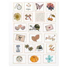 Vintage Ephemera Stamp Stickers
