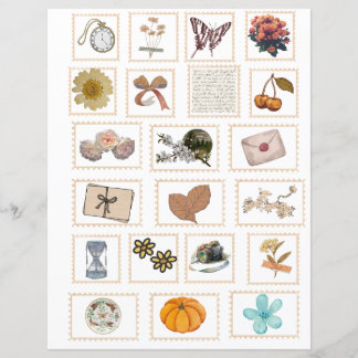 Vintage Ephemera Stamp Stickers