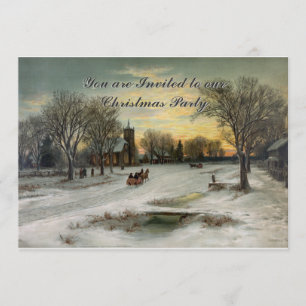 Vintage estilo Natal Eve Natal Convite de Natal