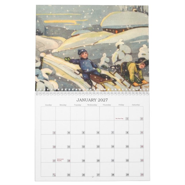 Vintage Estónia do ~ de 2011 calendários (Jan 2027)