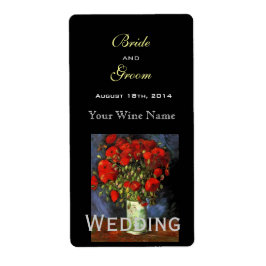 Vintage, etiqueta de vinho de noiva floral de arte