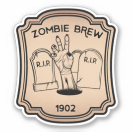 Vintage Etiqueta de Vintagem da Poção Zombie Brew