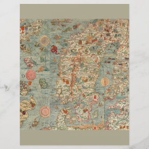 Vintage Europa antiga mapa cartográfico geográfi