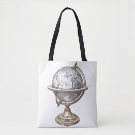 Vintage Explorer Antique Globe Graphic Tote Bag