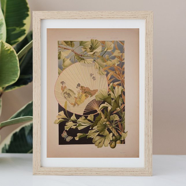 Vintage, fã japonesa, vintage wall art poster (Criador carregado)