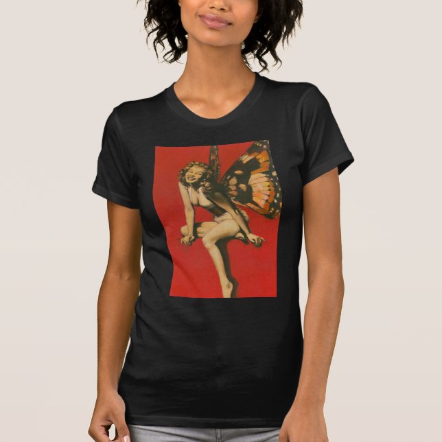 Vintage Fairy destruiu T-shirt (Frente)