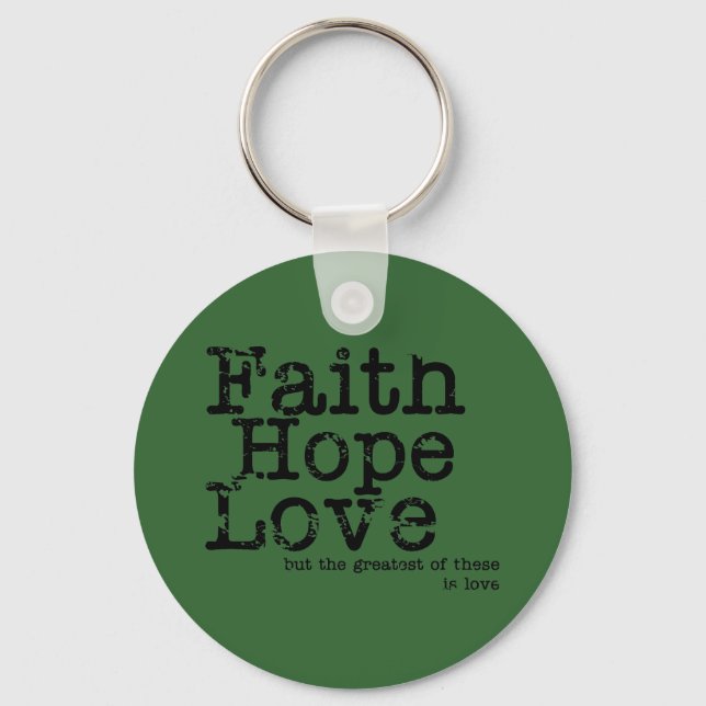 Vintage Faith Hope Love Chaveiro (Frente)