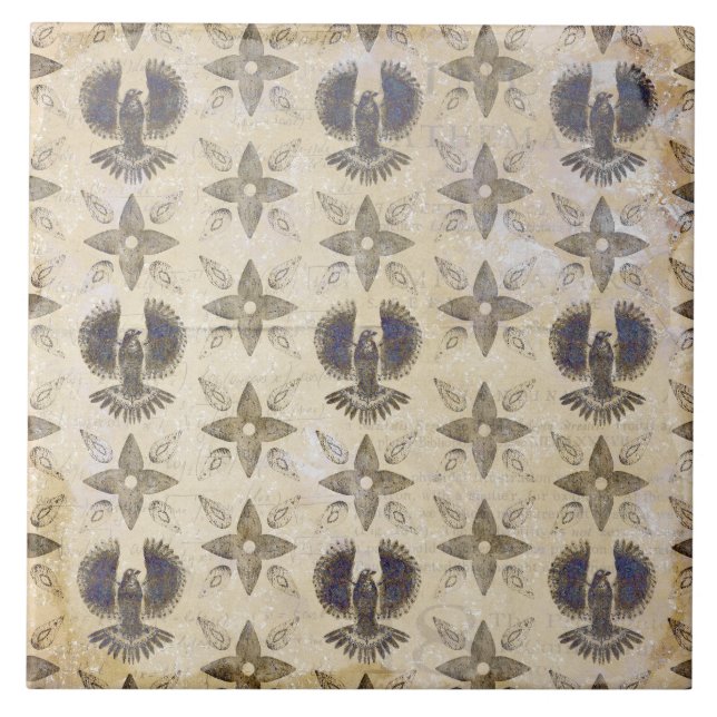 Vintage Faux Eagle Azulejo cerâmico neutro (Frente)