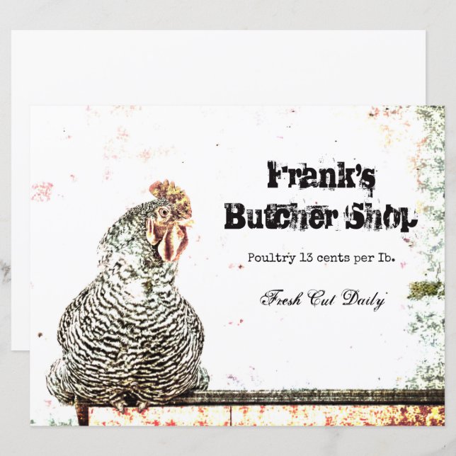 Vintage Fazenda Vintage Textura Branca Antica País (Frente/Verso)