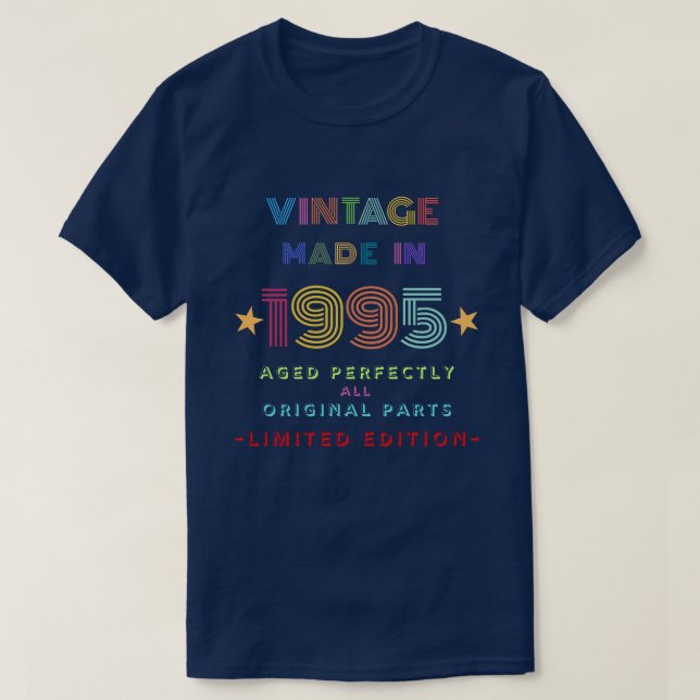 Vintage Feito Em T-Shirt 1995 (Frente do Design)