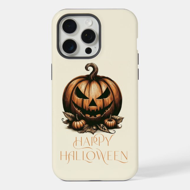 Vintage feliz abóbora do Halloween (Verso)