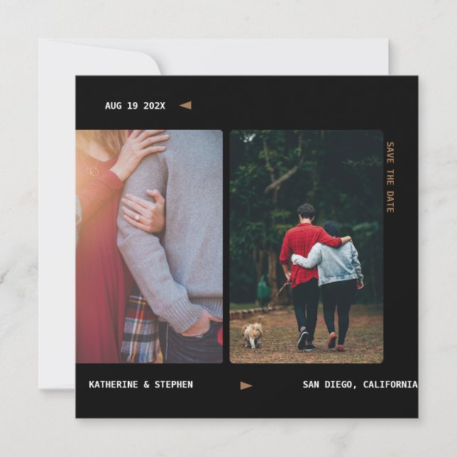 Vintage Film Strip Salvar o Convite de Data (Frente)