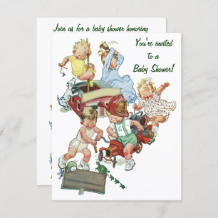 Vintage Firemen e Trucks Convite para Chá de frald