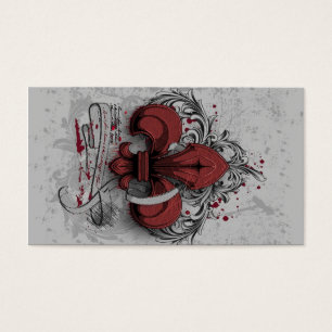Vintage fleur-de-lis red metal grunge