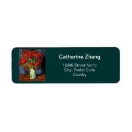 Vintage floral belas artes Red Poppies etiquetas d