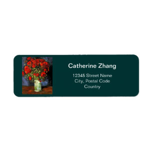 Vintage floral belas artes Red Poppies etiquetas d