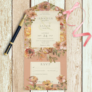 Vintage Floral Blush Pink & Rust Sem Janto