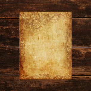 Vintage Floral Border Scrapbook Paper