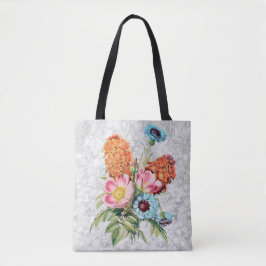 Vintage Floral Buquê das Flores Tote Bag