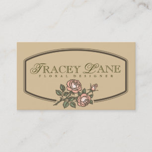 Vintage Floral Cartão de visita