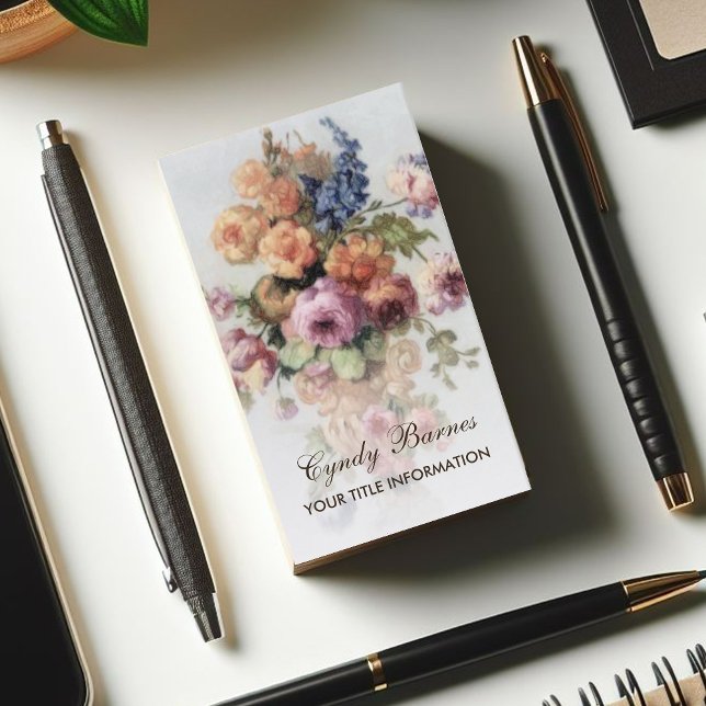 Vintage Floral Cartão de visita (Criador carregado)