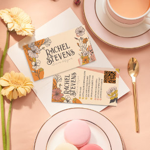 Vintage Floral Cartões de visitas: Tonalidade Eleg