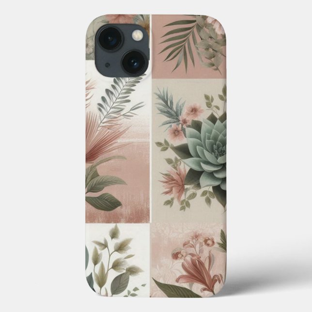 Vintage Floral Collage Capas de iphone (Verso)