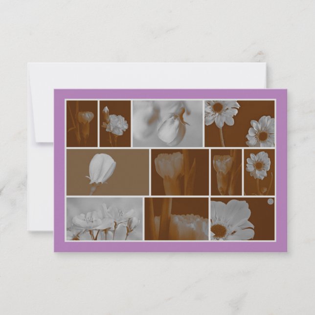Vintage Floral Collage na Lavanda Greeting Card (Frente)