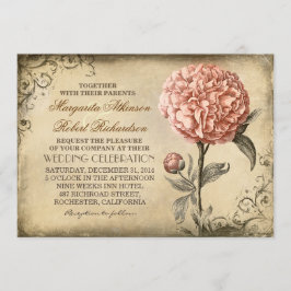Vintage Floral - Convites para Casamento de Penas