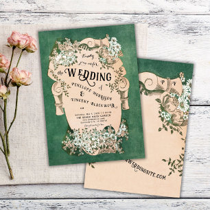 Vintage Floral Frame Wedation Convite
