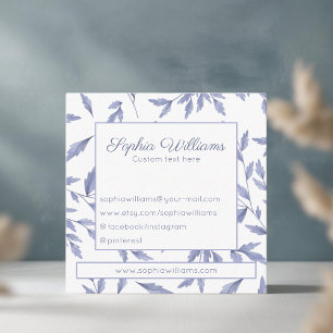 vintage floral francês cartão de visita azul